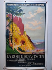 Julien Lacaze Affiche Ancienne La Route Des Vosges Chemin De Fer Old Poster 