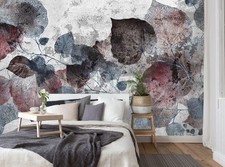 Papier Peint Intissé Panoramique Ville Feuilles Abstrait XXL Chambre et Salon 15