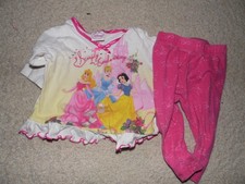JOLI PYJAMA 2 PIECES BEBE FILLE DISNEY LES PRINCESSES  9/12 MOIS IDEE CADEAU