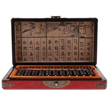 perle en bois chinois vintage 11 tiges arithmétique abacus avec boîte