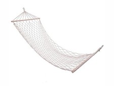 Hamac En Polyester Deux Places CM 200 x 120 Avec Axes de Renfort en Bois 150 KG