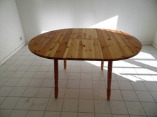 table en pin massif ronde avec allonge