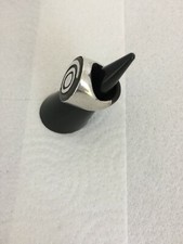 SUPERBE BAGUE/CHEVALIERE ETHNIQUE/ ARGENT/ CORNE BOVINE BRUNE/ 1ère PARTIE XX