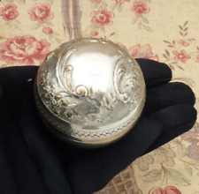 ANCIEN POMMEAU de CANNE métal argenté style ROCAILLE XIXe