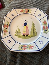 Assiette ancienne octogonale