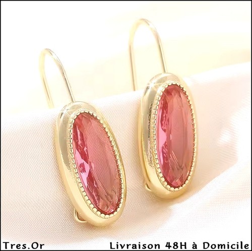 Boucles oreille cristal rose - boucles,