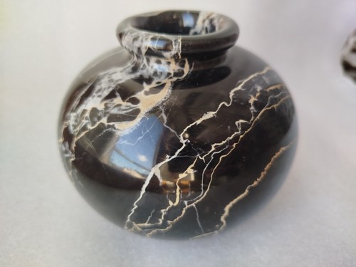 Vase boule marbre - marbre, noir
