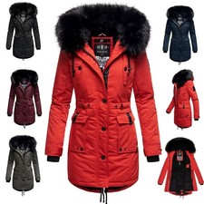 Navahoo Femmes Hiver Veste Parka Matelassé Hiver Manteau Fausse Fourrure Capuche