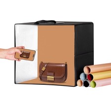 VEVOR Boîte à lumière studio photo 41x40x39cm 3000-5600K 6 toile de fond couleur