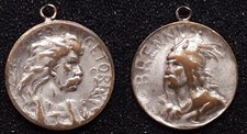 MÉDAILLE CHEFS GAULOIS  VERCINGETORIX ET BRENNUS 27 mm Bronze argenté