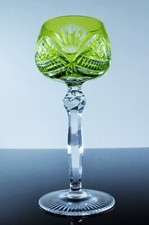 ANCIENNE GRAND 1 VERRE A VIN CRISTAL DOUBLE COULEUR KNITEL FAKIRIS KARAT BOHEME 