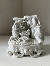 Ancien Biscuit crèche nativité jésus marie joseph âne bœuf XIX