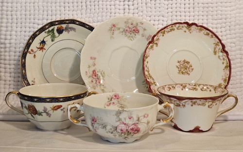 Bouillon cups saucers set - cups, w/