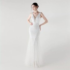 Costume Blanc Lait Élégant De Fête Soirée Événement Avec Sequin Slim Fit CF41759