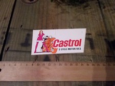 Anciens autocollant huile moteur Castrol 2 temps moto cycle pin up
