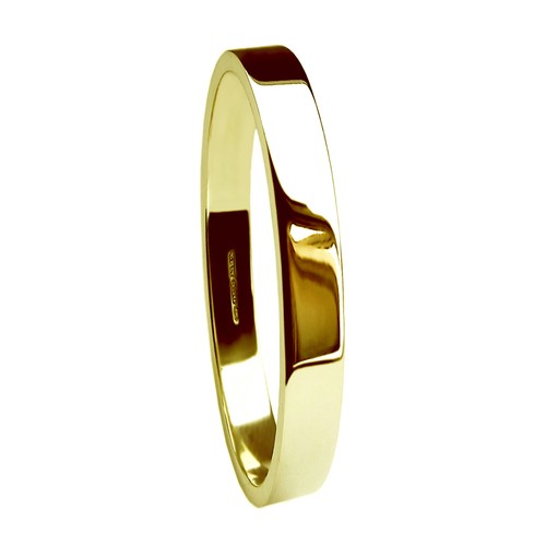 2mm 18ct jaune profil plat - 18ct,