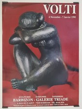 Volti	Barbizon Galerie Triade 1990 Affiche Originale Exposition Sculpture