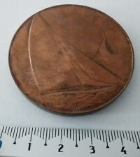 1969 BRONZE ? MEDAILLE BATEAU MER VOILE VOILIER NAVIGATION BARRE ROUE GOUVERNAIL