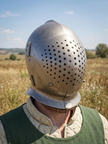 Casque médiéval acier - médiéval, en