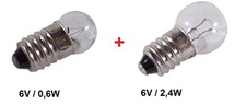 Kit de 2 ampoules vélo vtt dynamo lampe 6 V 0,6 W 2,4 W volt watt ampoule