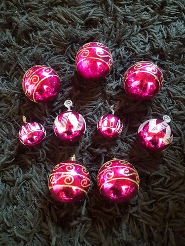 Lot anciennes boules rose - boules,