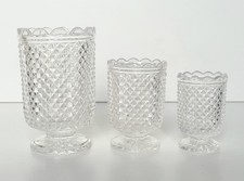 3 gobelets de salle de bain en cristal de Baccarat pointes de diamant