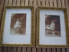 2 photos d'enfant avec cadre années 1919 & 1920