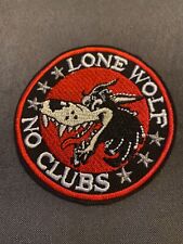 Patch écusson brodé thermocollant moto lone wolf , no clubs