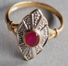 BAGUE ANCIENNE ART DECO,  OR