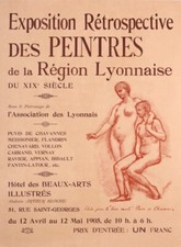 PUVIS DE CHAVANNES EXPOSITION RETROSPECTIVE PEINTRES LYONNAIS 1905 OLD POSTER﻿