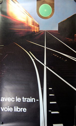 Affiche ancienne 1968 chemins - ancienne,