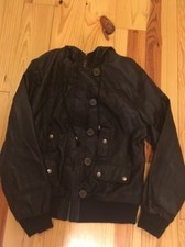 New Look Black Moto Hooded