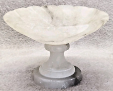 Ancien Petite coupe en pierre albâtre Vide poche Fruit Art de la table Vintage 