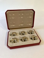 6 marque-places en métal argenté, modèle éléphant