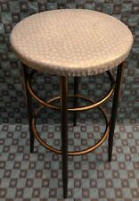 Ancien Tabouret De Bistrot Fin XX Eme Métal Noir Et Assisse Bleu 7 Disponible