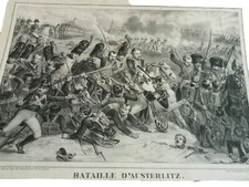 [ RARE GRAVURE VERS 1850 - DE BECQUET ] NAPOLÉON - BATAILLE  D'AUSTERLITZ