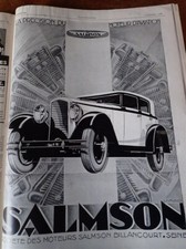 SALMSON automobile publicité papier ILLUSTRATION AUTO 1929 col