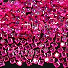Lot de 10 pierres précieuses princesse 2,25 mm rubis rouge sang pigeon mogok ...