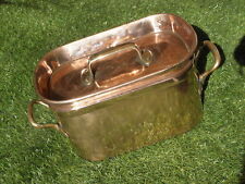 antique Copper Bowl Kettle Pot pans Roasting Cauldron KITCHEN Confit DAUBIERE 