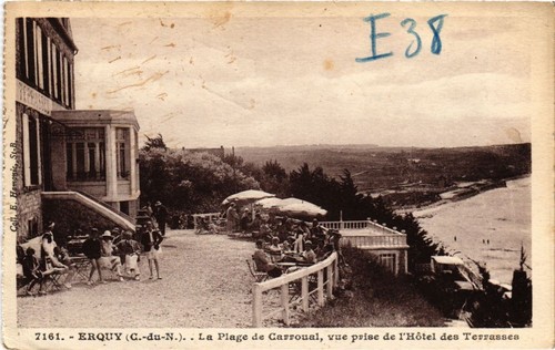Cpa erquy plage carroual - erquy,