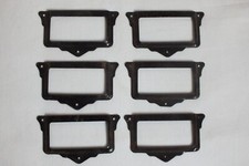 Lot de 6 Anciens PORTE-ETIQUETTES pour Meubles de Métier Classement Bureau