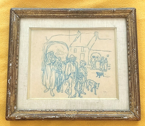 Dessin original crayon bleu - original,