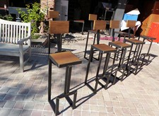 Chaise haute industrielle sur mesure bois mètal