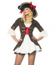 Déguisement Sexy Pirate Corsaire Mini Robe + Veste Manteau Costume XL 42 44