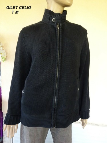 Veste gilet noire de marque - veste,