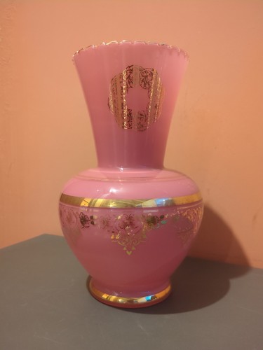 Vase opaline rose camée - en,