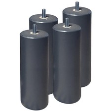 ELEA - Jeu de 4 pieds 20 cm gris anthracite pour sommier tapissier