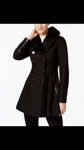 Guess faux fur collar double - guess, faux-fur-collar