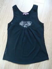 DEBARDEUR A L'AISE BREIZH. NOIR MOTIF ARGENTE.TAILLE :XS.