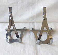 Pair of Wide Christophe Toe Clips Cale Pieds Vélo Vintage Made in France 1970's 